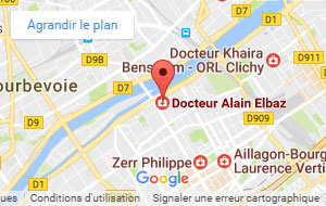Plan d'accès du Dr Alain Elbaz, chirurgie de la face et du cou à Levallois-Perret dans les Hauts de Seine 91